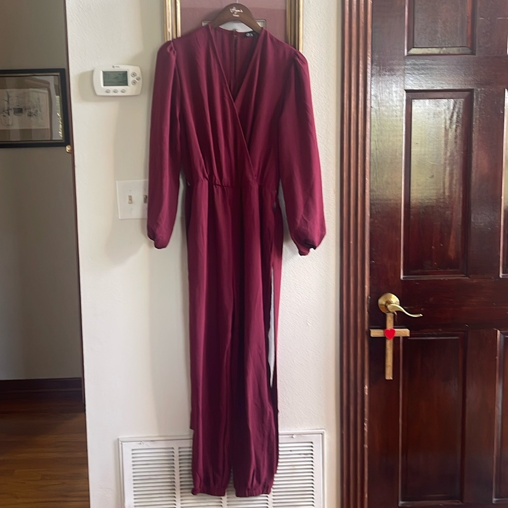 Elegant Burgundy Jumpsuit